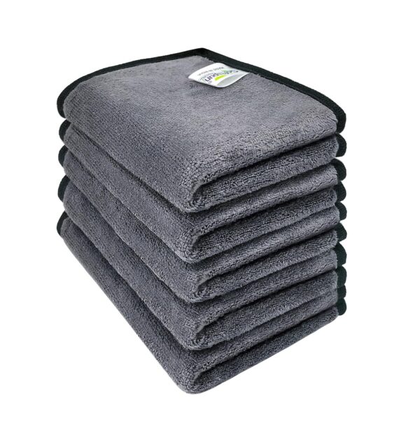 SOFTSPUN Microfiber Super Absorbent Small Wipes, 500 GSM 20X30 Cms SOFTSPUN Microfiber Super Absorbent Small Wipes, 500 GSM 20X30 Cms 5 Pieces Grey! Silk Banded Edge Towel Set Extra Thick Microfiber Cleaning Cloths Perfect for Bike