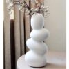 SPHINX Decorative Ceramic Vase for Flowers, Pampas Grass Vase, Vase for Money Plant Live Plants for Home, Office,Gifts- (Pebble Height- 8.5 Inches, White)