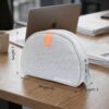 STREPE ZK Tech Pouch Organizer for USB Charger, Cable, Power Bank, Earphones, Pandrive, SSD HDD, Cable Accessories Pouch, Zipped with Light Grey Color 10"x7"x2" Inch