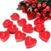 Scented Candles For Home Decor, Rose Fragrance, Heart Shape, Red Color, Pack Of 12, 3.5 X 1.5 Cm - Wax