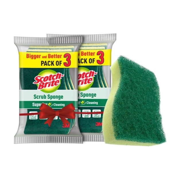 Scotch Brite Scrub Sponge -Pack of 6 for everyday utensil Scotch Brite Scrub Sponge -Pack of 6 for everyday utensil cleaning (Kitchen Scrubber with Sponge)