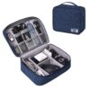 Seagull flight of fashion Nylon 2 Layer Gadget Organizer Case,Electronic Seagull flight of fashion Nylon 2 Layer Gadget Organizer Case,Electronic Accessories Bag,Tech Organizer Pouch For Hard Disk,Pen Drive For Home&Travel-24 X 18 X 10 Cm-Navy Blue-Model 1