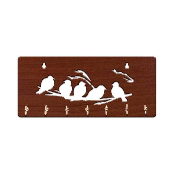 Sehaz Artworks Key Holder for Home Decor Stylish | Key Stand | Key Hangers for Wall | Key Chain Holders for Wall | (7 Hooks, 5 Birds)