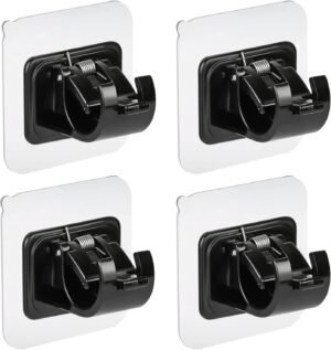 Self Adhesive Magic Wall Mounted Stickers for Kitchen and Bathroom Self Adhesive Magic Wall Mounted Stickers for Kitchen and Bathroom Utility Heavy Duty and Storage Racks No Drill Waterproof Hangers Clear-Black-Pack of -10