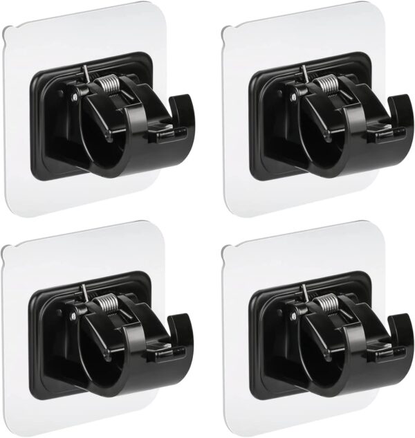 Self Adhesive Magic Wall Mounted Stickers for Kitchen and Bathroom Utility Heavy Duty and Storage Racks No Drill Waterproof Hangers Clear-Black-Pack of -10