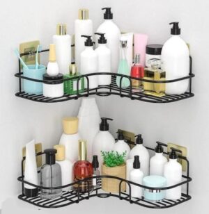 Self Wall Hook with 2pc Metal Bathroom Corner(Pack of 2)|PRI-P4561