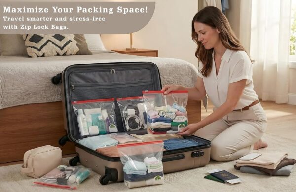 Shalimar Zip 'N' Slider Bags | Medium (24.5 cm X 28 cm) | Pack of 15 Bags | Ziplock/Vegetable/Fruit/Fridge/Multi-Purpose Storage Bag | Reusable & Reclosable with Slider Lock | Color – Natural