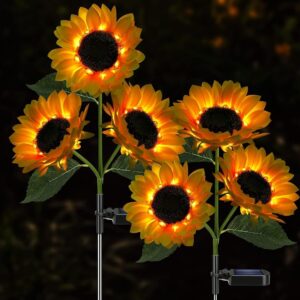 Shopera Solar Light Outdoor Garden Waterproof 30 Led 3 Sunflowers Shopera Solar Light Outdoor Garden Waterproof 30 Led 3 Sunflowers in One Plant Decoration Lamp for Outdoor, Landscape, Pathway, Balcony & Home Decor Automatic On/Off, (ABS, Pack of 1)