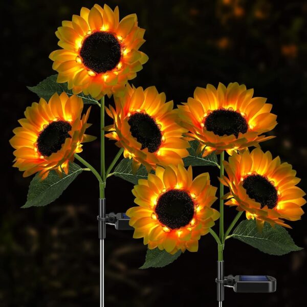 Shopera Solar Light Outdoor Garden Waterproof 30 Led 3 Sunflowers Shopera Solar Light Outdoor Garden Waterproof 30 Led 3 Sunflowers in One Plant Decoration Lamp for Outdoor, Landscape, Pathway, Balcony & Home Decor Automatic On/Off, (ABS, Pack of 1)
