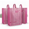 Shopping Bag, Bigshopper, Grocery Bag, Large Reusable Multi-Purpose Shopping Bag for Grocery | Rectangular Boxy | Vegetables & Kitchen Essentials | Tote Bag, Stripe Print 50X40X10 cm