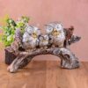 Shopscoo Owl Family Sitting on Tree Decorative Bird Showpieces Statue Shopscoo Owl Family Sitting on Tree Decorative Bird Showpieces Statue for Home Decor Living Room Bedroom Wall Shelf Table Top Garden Decoration Items -1