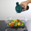 SignoraWare Easy Flow Stainless Steel Oil Dispenser | Airtight Lid | Food grade & Pourer Drizzler | Easy to Clean | Best for Essential Oils & Grilling | Best for Home Use (650ml | Forest Green)