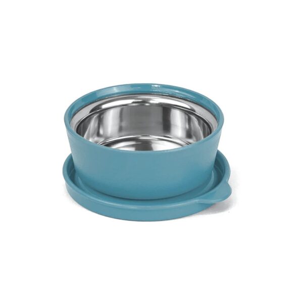 SignoraWare Monarch Mini Mate Stainless Steel Container | Airtight & Leakproof | Small Storage Box for Spices, Chutney, Snacks | Ideal for Office, School & Travel (80ml | EBlue)