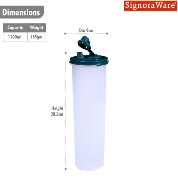 Signoraware-Jumbo-Easy-Flow-BPA-Free-Plastic-Container-Microwave-Dishwasher-safe-Airtight-Leakproof-Ideal-for-Home-Restaurant-use-Best-for-Oils-Liquid-Keeper-ForestGreen-1.1-Ltr.jpg Signoraware Jumbo Easy Flow BPA Free Plastic Container | Microwave & Dishwasher safe | Airtight & Leakproof | Ideal for Home & Restaurant use | Best for Oils & Liquid Keeper ( ForestGreen | 1.1 Ltr )