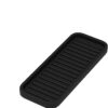 Silicone Sink Organizer Tray, Multipurpose Soap and Sponge Holder for Kitchen and Bathroom Countertop, Non-Slip Soap Dish (Black)