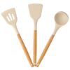 Silicone Spatula Set – Non-Stick, Heat-Resistant Spatulas for Cooking & Baking – Flexible, BPA-Free, Easy to Clean – Wooden Handle for Comfort, Set of 3 (Multicolor) (Multicolor)