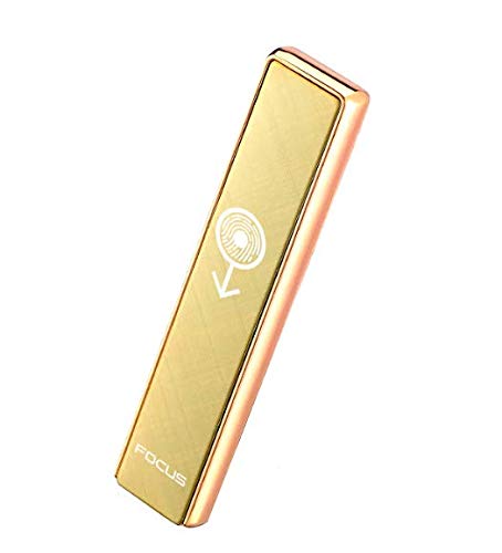 Slim Fous USB Rechargeable Smoke Cigarette Lighter, Gadgets Windproof Electrical Arc, Electronic Hand Lighter Turbo Cigar Lighter with USB Cable , 8.5 x 2 x 0.7 cm, Random Colour