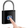 Smart Fingerprint Padlock – Biometric Digital Lock for Home, Gym Locker & Luggage | Type-C Rechargeable Smart Gadget for Men | Keyless Electronic Security for Main Gate & Door (Black)