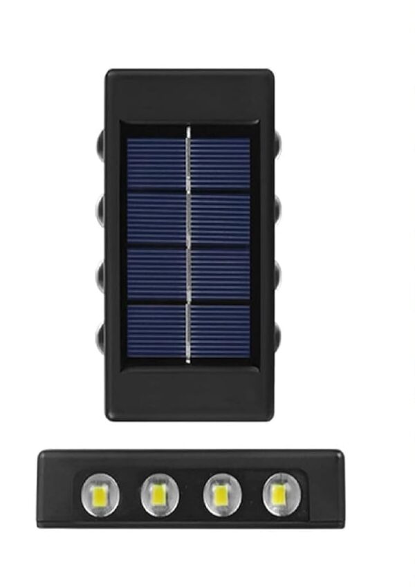 Solar 8 LED Up & Down Wall Light – IP65 Solar 8 LED Up & Down Wall Light – IP65 Waterproof Dual Direction Outdoor Lamp with Sensor for Garden, Porch & Patio (Pack of 2)