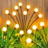 Solar 8 led Firefly Bulb Garden Lights Outdoor Decorations Solar Decorative Lights SWAVING Fireflies,The Most Beautiful Gardens Decoration Garden Pathway(Warm Yellow) (3)