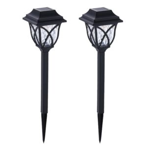 Solar Crystal Lawn Light Garden Landscape Lighting Sun Powered Outdoor Solar Crystal Lawn Light Garden Landscape Lighting Sun Powered Outdoor Decorative Lanterns Spotlights for Garden Pathway Pack of 2 (Crystal Solar Light)