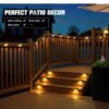 Solar Deck Lights Step Lights Outdoor Waterproof Led Solar Fence Lamp for Patio, Stairs,Garden Pathway, Step and Fences (Warm White) (Pack of 4)