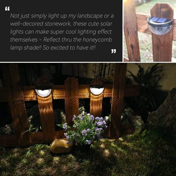 Solar Deck Outdoor Lights Waterproof Automatic Day Off & Night On Solar Lights for Outdoor Garden, Patio,Pathway,Wall,Stair & Yard Decoration,Balconies (Warm White) (2)