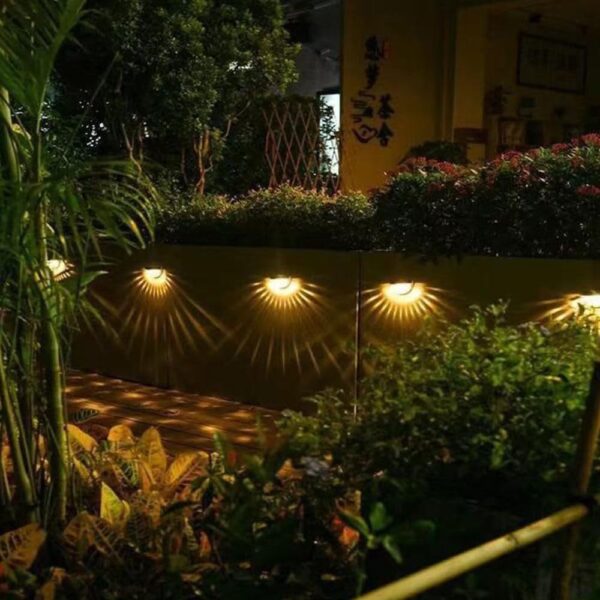 Solar Deck Outdoor Lights Waterproof Automatic Day Off & Night On Solar Lights for Outdoor Garden, Patio,Pathway,Wall,Stair & Yard Decoration,Balconies (Warm White) (2)