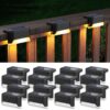 Solar Fence Lights Outdoor Waterproof LED Solar Lights for Outdoor Stairs, Step, Fence, Yard, Patio,Garden, Railing, and Pathway(Warm White) (12)