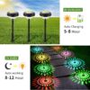 Solar Garden Lights 2-Pack LED Light Outdoor 2-Mode Warm RGB Color Changing Solar Pathway Lawn Bright Lamp for Garden Decor Landscape Lighting (Warm+RGB)