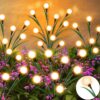 Solar Garden Lights, 8LED Solar Outdoor Lights, Firefly Lights for Patio Pathway Outdoor Decor, Big Bulb Base Solar Swaying Light path Led light-WARM YELLOW (5)