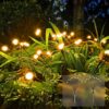 Solar Garden Lights New Upgrade Swing Lights Wind Swing Outdoor Lights Garden Patio Decor High Flexible Wire and Heavy Duty Bulb Base Warm White