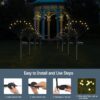 Solar Garden Lights New Upgrade Swing Lights Wind Swing Outdoor Lights Garden Patio Decor High Flexible Wire and Heavy Duty Bulb Base Warm White