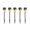 Solar Garden Lights Outdoor, Color Changing LED Path Lights, 1,2,5,10 Pack Stainless Steel Stake Lights, Multi-Color Decorative Landscape Lighting (Solar Light Yellow, 5)