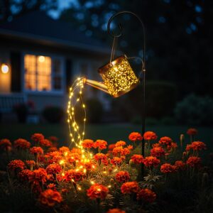 Solar Garden Lights Outdoor Decoration, Metal Solar Watering Can Lights Solar Garden Lights Outdoor Decoration, Metal Solar Watering Can Lights Outdoor Waterproof, Small Patio Light Yard Lawn Pathway Decor, Gardening Gifts for Women Mom Grandma