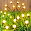 Solar Garden Lights Outdoor Waterproof, 8 LED Firefly Lights Solar Solar Garden Lights Outdoor Waterproof, 8 LED Firefly Lights Solar Outdoor, Solar Outdoor Lights Pathway Decorative, Outdoor Solar Lights for Yard,(Warm White)