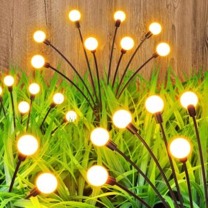 Solar Garden Lights Outdoor Waterproof, 8 LED Firefly Lights Solar Solar Garden Lights Outdoor Waterproof, 8 LED Firefly Lights Solar Outdoor, Solar Outdoor Lights Pathway Decorative, Outdoor Solar Lights for Yard,(Warm White)