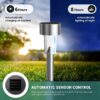 Solar Garden Lights Outdoor,1,2,5,10 Pack Color Changing LED Pathway Stakes, Solar Garden Lights Outdoor,1,2,5,10 Pack Color Changing LED Pathway Stakes, Stainless Steel Decorative Landscape Lighting (White, 5)