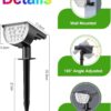 Solar Landscape Spotlight 10 LED 1800mAh Li-ion Battery Outdoor Light Ground Spot Lamp with 1W Polysilicon Panel for Yard Garden Driveway Porch Patio (Pack of 1)