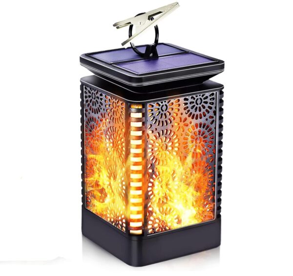 Solar Lantern Lights Dancing Flame Waterproof Outdoor Hanging Lantern Solar Solar Lantern Lights Dancing Flame Waterproof Outdoor Hanging Lantern Solar Powered Umbrella Led Night Lights Auto on Off Landscape Decorative for Garden Patio Deck Yard Path 1 Pack