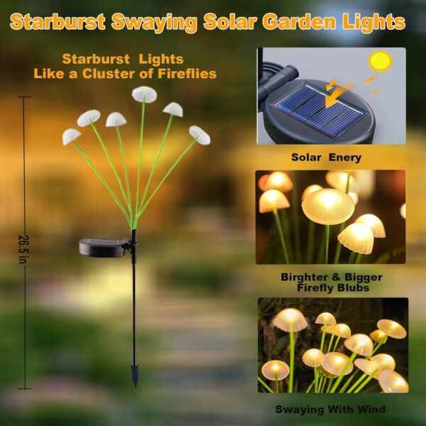 Solar Light Garden Waterproof Outdoor Swaying by Wind Firefly LED for Patio Yard Farmhouse Home Decor Light (8 LED Light with Colour Box)