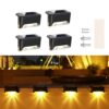 Solar Light for Outdoor Garden Home Balcony Solar Powered Automatic Waterproof Lights for Deck Steps Stair Fence Wall Terrace Decorative - Yellow Shade (4)
