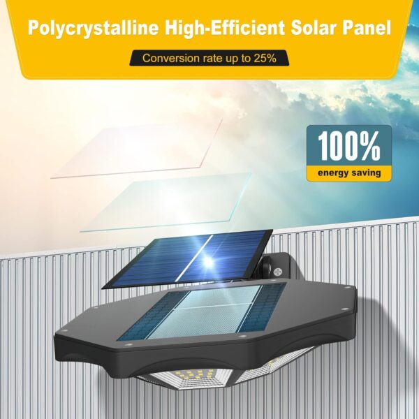 Solar Lights Outdoor, Flood Light Dusk to Dawn, Waterproof Parking Lot Lights with Motion Sensor, Solar Powered Outdoor Lights for Yard, Garden, Street, Street Light with Remote for Parking