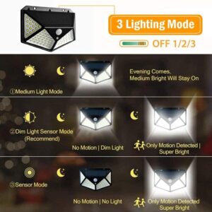 Solar Lights for Garden 100 LED Motion Sensor Security Lamp Solar Lights for Garden 100 LED Motion Sensor Security Lamp for Home,Outdoors Pathways | Bright Solar Wireless Security Motion Sensor 100 Led Night Light (100 LED) (4)