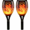 Solar Mashal Light Outdoor Waterproof | Dancing Flame Fire Torch 12 LED | Auto On/Off Dusk to Dawn | Solar Garden Lights for Lawn, Pathway, Balcony & Landscape | Warm Yellow | Large Pack of 2