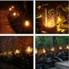 Solar Mashal Light Outdoor Waterproof | Dancing Flame Fire Torch 12 LED | Auto On/Off Dusk to Dawn | Solar Garden Lights for Lawn, Pathway, Balcony & Landscape | Warm Yellow | Large Pack of 2