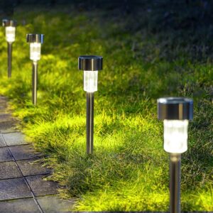 Solar Outdoor Lights, Solar Lights Outdoor Waterproof, Stainless Steel LED Solar Outdoor Lights, Solar Lights Outdoor Waterproof, Stainless Steel LED Pathway Lights Outdoor Solar Lights Solar Garden Lights for Patio, Lawn, Yard and Landscape