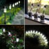 Solar Outdoor Lights, Solar Lights Outdoor Waterproof, Stainless Steel LED Pathway Lights Outdoor Solar Lights Solar Garden Lights for Patio, Lawn, Yard and Landscape