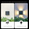 Solar Wall Light 4 Side 12 LED Waterproof outdoor decoration light Auto On/Off, Outdoor, Garden, Patio, Wall Mount modern outdoor evening light (warm yellow) (2)
