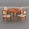 Solid Wood Cane 4 Seater Dining Table Set | Four Seater Dining Table with 4 Cushions Chairs for Dining Room | 4 Seater Dining Set for Hotel Restaurant | Sheesham, G-Honey